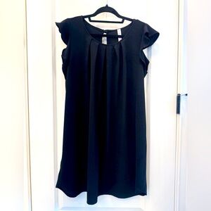 Elegant Black Dress with Ruffle Sleeves